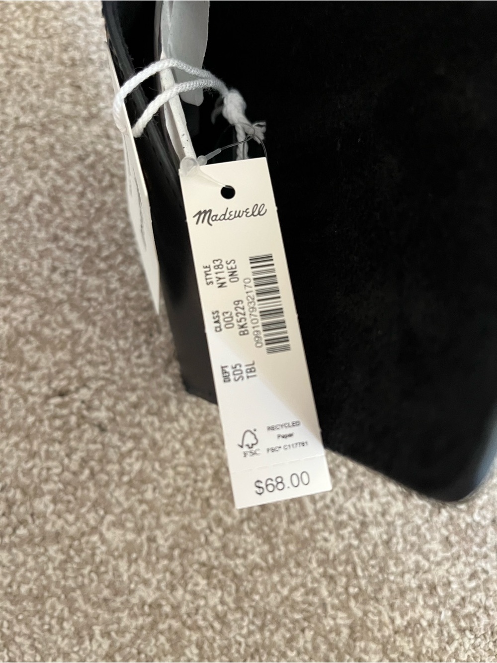 Madewell Black Leather Wallet with Gold Snap Detail The Ring Charm Wallet - Picture 6 of 6